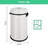 17 Gal Commercial Grade Stainless Steel Trash Can, Smudge Resistant Open Top Round Bin for Restaurant Home Office, Heavy Duty Easy Clean Black Finish - 2 of 4
