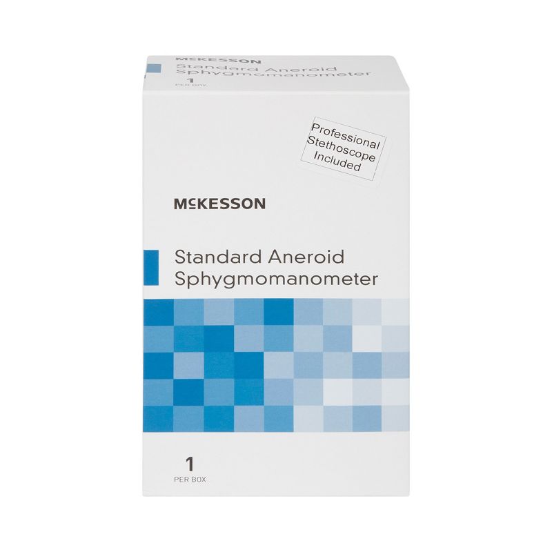 McKesson Adult Black Pocket Reusable Aneroid / Stethoscope Set 2-Tubes 775-660-11ANMM 1 Each, 2 of 5