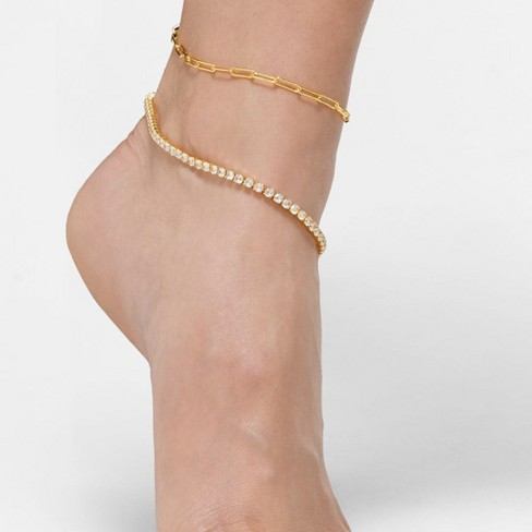Tennis chain anklet discount
