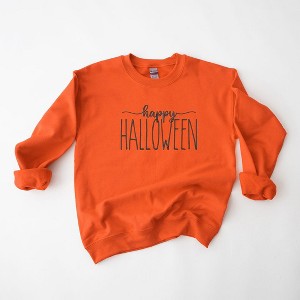 Simply Sage Market Women's Graphic Sweatshirt Embroidered Happy Halloween - 1 of 4