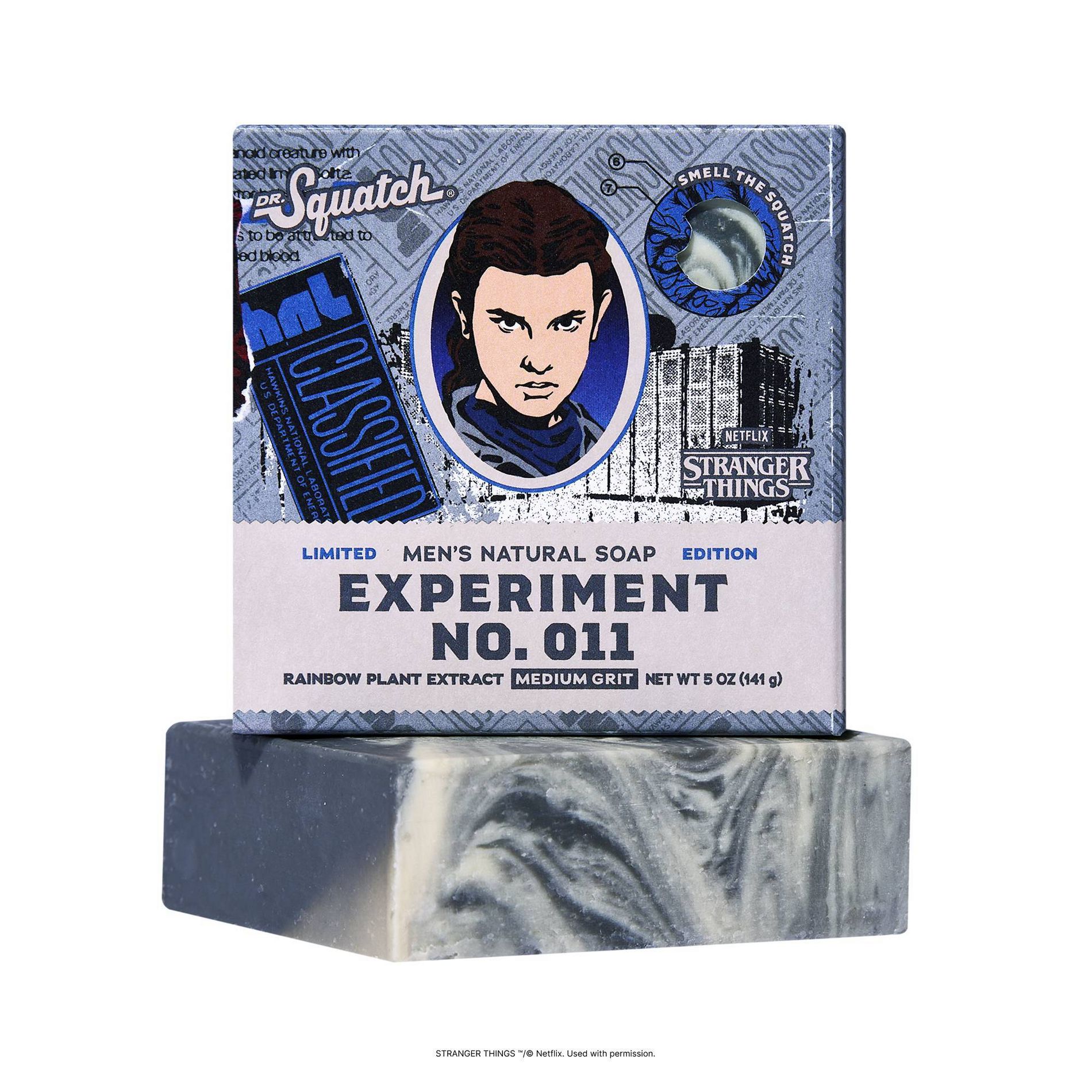 DR. SQUATCH Stranger Things Men's All Natural Bar Soap - Experiment No. 011 - 5oz
