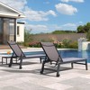PURPLE LEAF Patio Chaise Lounge Set 2 Pieces Textilene Pool Lounge Chairs with Wheels Sunbathing Chair for Outdoor, Beach, Yard, Side Table Included - 4 of 4