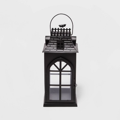 Large Decorative Halloween Metal Lantern with Bricks Texture - Hyde & EEK! Boutique™