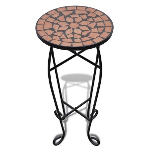 vidaXL Plant Stand Terracotta and Black Iron and Ceramic Small Durable - 1 of 4