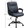 NicBex Upholstered Adjustable Height Home Office Desk Chairs with Metal Base and Universal Wheels - 3 of 4