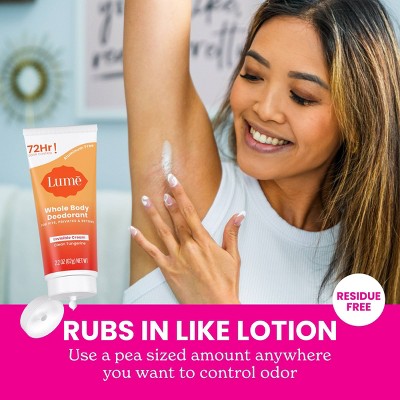 Lume Whole Body Women's Invisible Cream Tube Deodorant Clean Tangerine Scent 2 pack