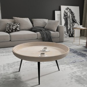 Urban Chic Coffee Table 30 Inch Round Tray Top, Handcrafted Washed White Mango Wood - UPT-317655 - 1 of 4