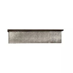 Solid Wood Wall Ledge Shelf with Embossed Metal Details Decorative Metal - InPlace