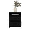 Vynxaria Modern 2-Drawer 1-Shelf Nightstand - Black, 23.97"Hx17.71"Wx15.86"D, Spacious Drawers (3.9"Hx12.3"Wx11.2"D), Open Shelf (3.2"Hx14.5"Wx13.7"D) - 2 of 4