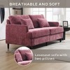 MOONMISS Mid Century Modern chenille Fabric Upholstered Loveseat sofa, for Living Room,Brown wood feet sofa for Bedroom,Reading - 2 of 4