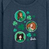 Women's - Barbie - St. Paddys Collage Lightweight French Terry Wide Neck Long Sleeve Shirt - 2 of 4