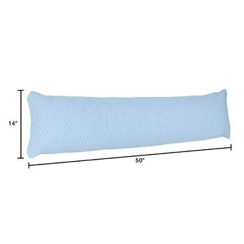 Hastings Home Memory Foam Body Pillow With Hypoallergenic Zippered Protector - Blue