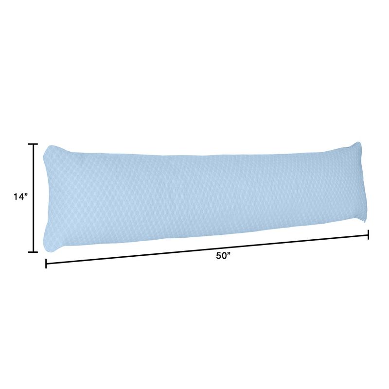 Hastings Home Memory Foam Body Pillow With Hypoallergenic Zippered Protector - Blue, 1 of 8