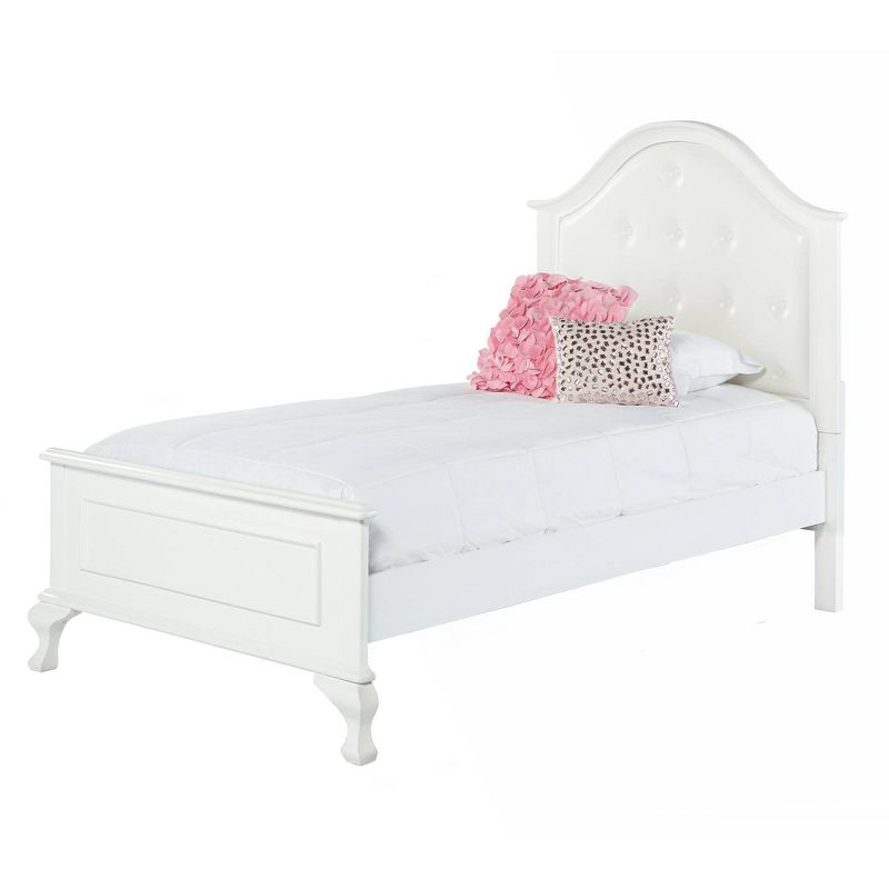 Isabella Youth Bed with Faux Leather Headboard Twin White - Picket House Furnishings, 3 of 6