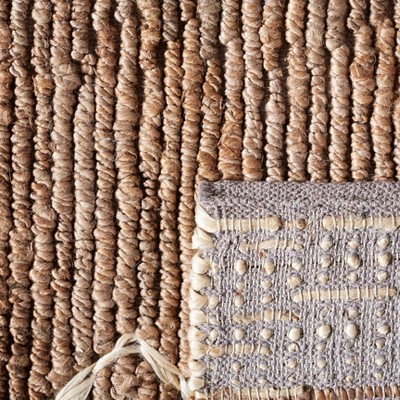 Handmade Ivory Geometric Braided Jute 6' Square Rug