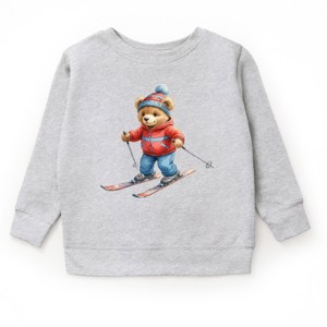 Skiing Bear Watercolor - Youth Graphic Sweatshirt - 1 of 4