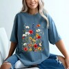 Simply Sage Market Women's Blue and Red Wildflowers Short Sleeve Garment Dyed Tee - 2 of 4