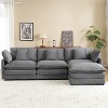 NicBex Couches for Living Room 112.6" Modular Sectional Sofa Modern L-Shape Corduroy Upholstered Sofa Couch with Side Storage Pockets, Dark Grey - 4 of 4