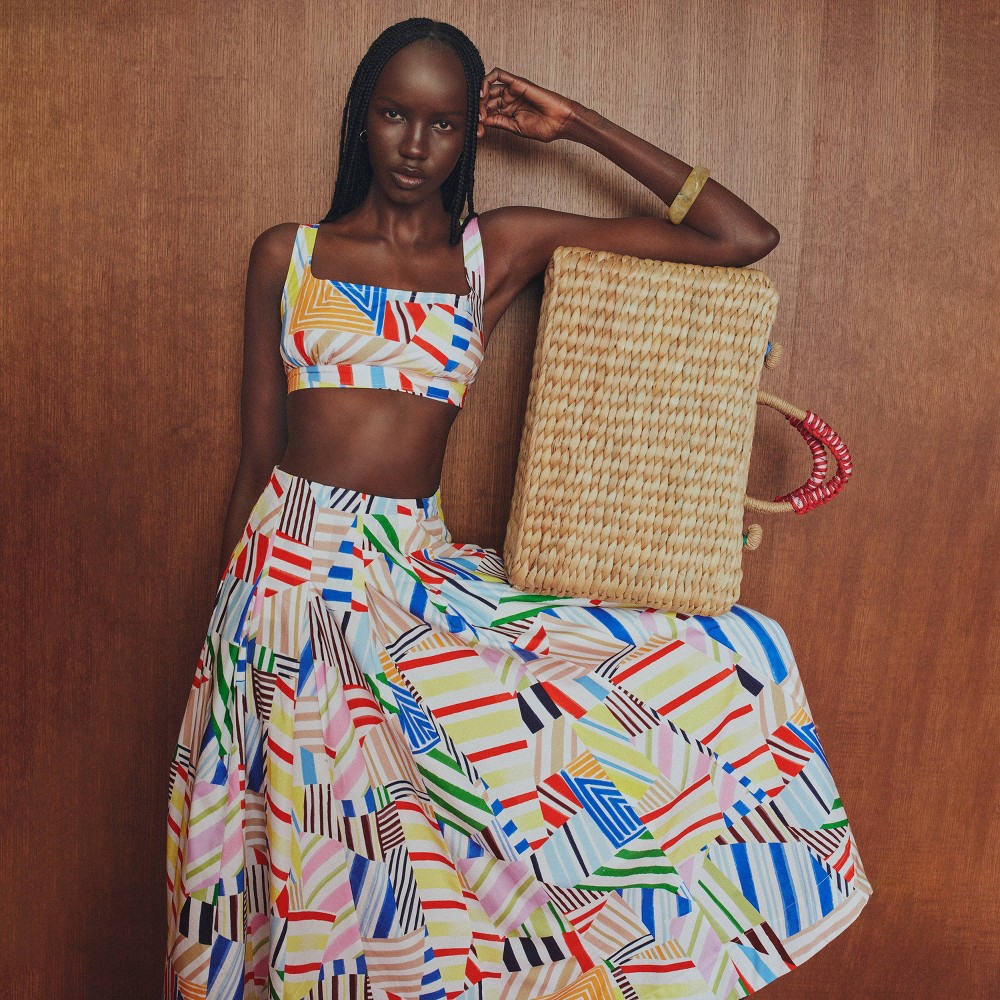 Women's Pleated Poplin Madras Midi Skirt - Rosie Assoulin x Target Multi 4