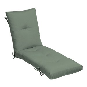 ARDEN earthFIBER Outdoor Tufted Chaise Cushion, Water repellent, Fade Resistant, Cushion for Chaise Lounger 22 x 76, Sage Green Texture - 1 of 4