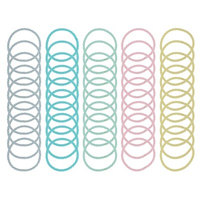 Unique Bargains Women's Spiral Pattern Hair Ropes Green Yellow Blue Purple 50 Pcs