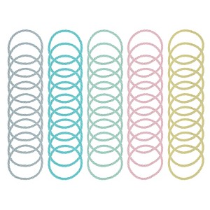 Unique Bargains Women's Spiral Pattern Hair Ropes Green Yellow Blue Purple 50 Pcs - 1 of 3
