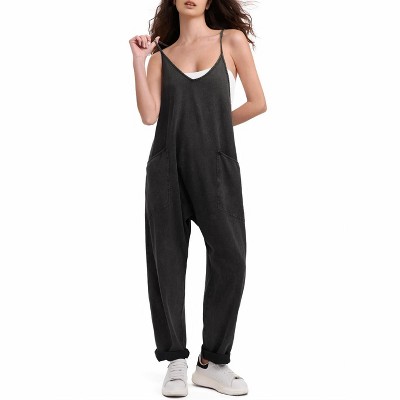 EXLURA Womens Casual Summer Jumpsuits Denim Trendy Fashion Overalls with Pockets