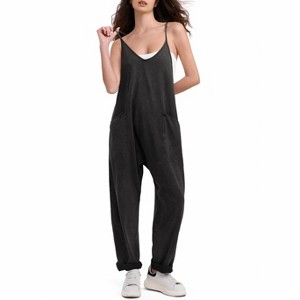 EXLURA Womens Casual Summer Jumpsuits Denim Trendy Fashion Overalls with Pockets - 1 of 4