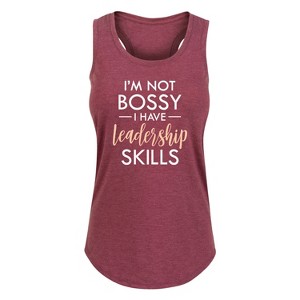 Women's - Instant Message - I'm Not Bossy Leadership Skills Graphic Racerback Tank - 1 of 4