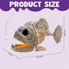 Joyfy 10.2" Halloween LED Fish Skeleton Decoration, Plastic Fish Bones Halloween Indoor Outdoor Decor Haunted House Party Favors Graveyard Props - 4 of 4