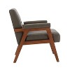 Set of 2 Christaf contemporary-special Vegan Leather Armchair  Solid Wood Legs | ARTFUL LIVING DESIGN - 3 of 4