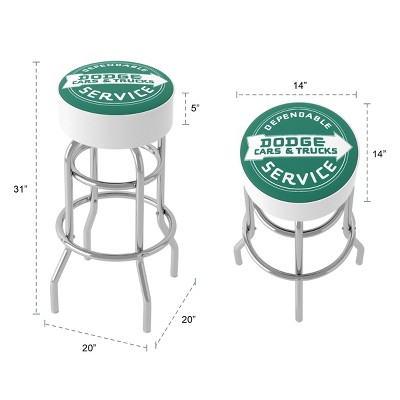 White Metal Swivel Bar Stool with Foam Padding