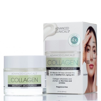 Advanced Clinicals Collagen Cream Facial Moisturizer Multi-Lift Plumping and Firming. 2 Fl Oz
