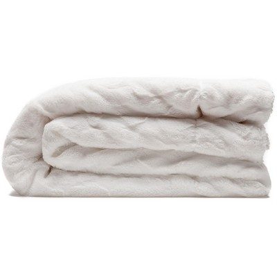 Snow Leopard Faux Fur and Sherpa Reversible Throw Blanket 50" x 65"