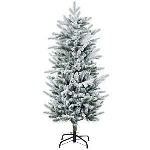Aghana Digitals 4.5ft Slim Pencil Artificial Christmas Tree with Snow-Frosted Branches, Auto-Open - 1 of 4