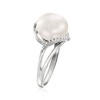 Ross-Simons 10-10.5mm Cultured Pearl Wave Ring With Diamonds in 14kt White Gold - 3 of 4