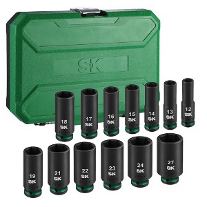 SK Hand Tools SK01353 13 Piece 1/2Inches Impact Metric Deep Socket Set - 1 of 1