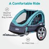 Instep Take 2 Foldable Nylon Bike Trailer Wagon with Double Seat, 5 Point Harness, and Folding Frame for Outdoor and Recreation, Blue - 3 of 4