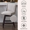 Hyleory Set of 2 Elegant Fabric Bar Stools with Solid Wood Frame - 4 of 4