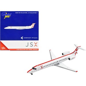 Embraer ERJ-145 Commercial Aircraft "JetSuiteX" White with Red Stripes 1/400 Diecast Model Airplane by GeminiJets - 1 of 3
