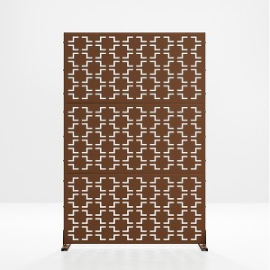 Lirago Brown 72 in. Galvanized Metal Outdoor Privacy Screens Garden Outdoor Fence - 1 of 4