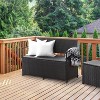 Parksville Patio Storage Bench - Black - CorLiving: Weather-Resistant Loveseat with UV Protection, Seats 2 - 3 of 4