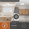 VAXCEL Burnaby 13-in W Mid-Century Modern Flush Mount Ceiling Light Fixture White Fabric Drum Shade - 3 of 4