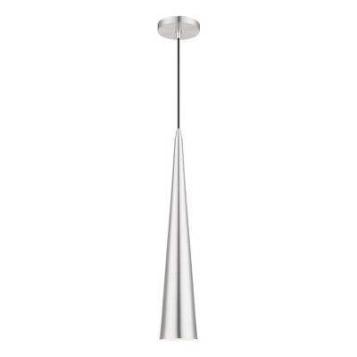 Livex Lighting Andes 1 - Light Pendant in  Brushed Aluminum/Polished Chrome