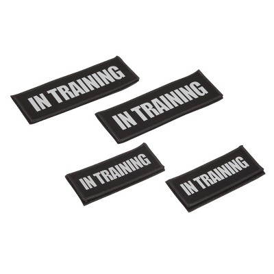 Okuna Outpost 4 Pack Reflective In Training Service Dog Patches for Support Animal Vest and Harness Accessories, 2 Sizes