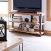 Alaterre Furniture Ryegate Metal And Wood TV Stand for TVs up to 55" Natural Brown: Media Console with Open Back, Acacia Surface - 3 of 4