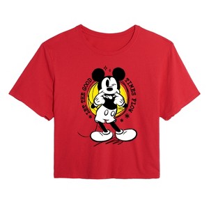 Women's - Disney - Let The Good Times Flow Cropped Graphic T-Shirt - 1 of 4