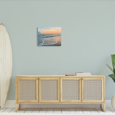 Sunset Beach Waves Landscape Canvas Print Wall Art