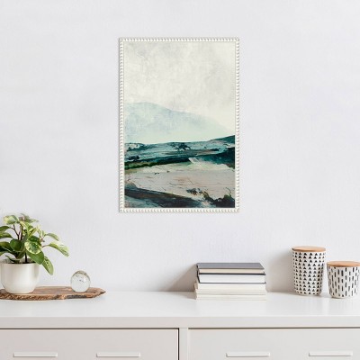16" x 23" Mountain Mists Abstract Landscape Canvas Art in White Frame