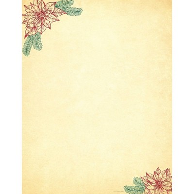 40ct Poinsettia Foil Design Letterhead